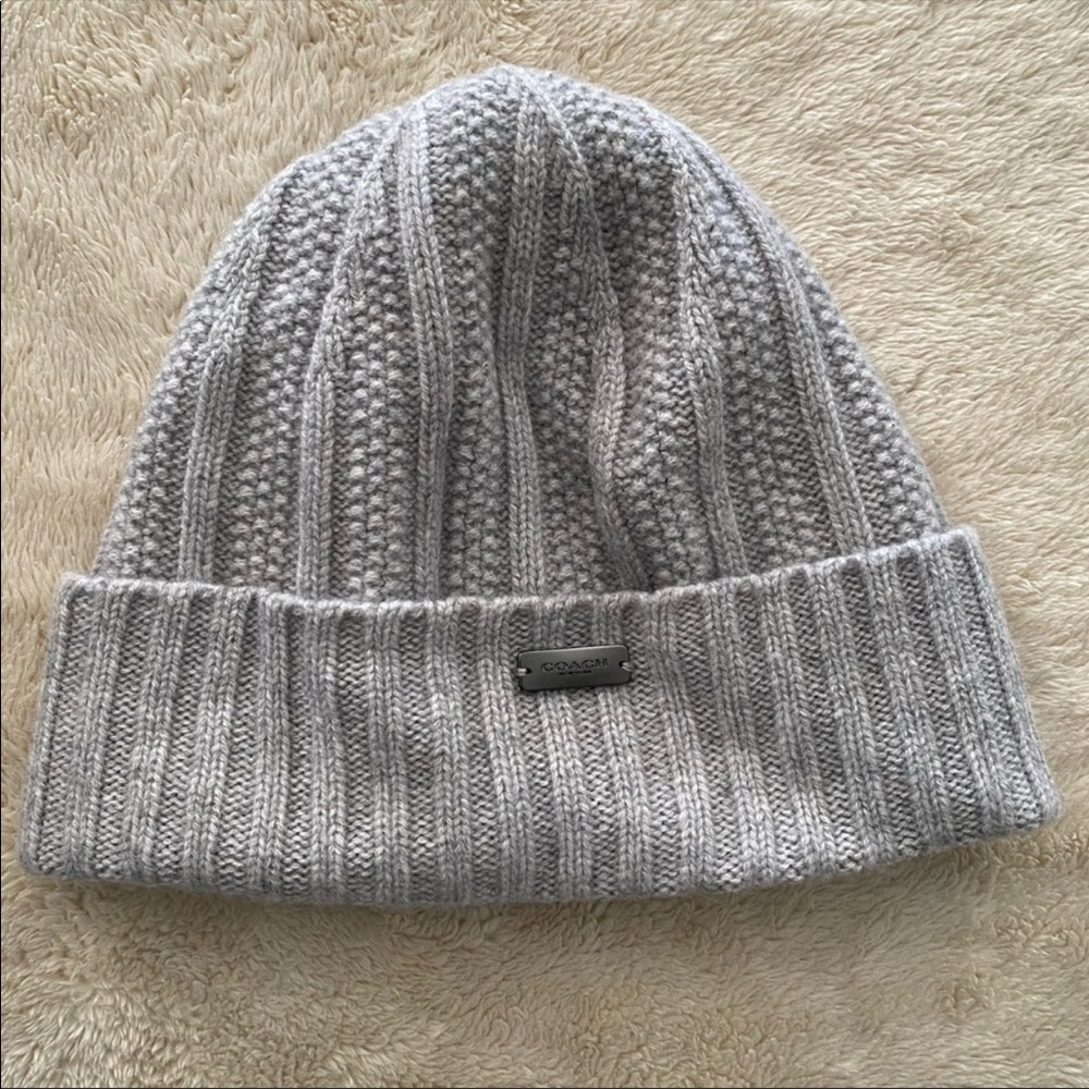 Coach 100% Cashmere Seed Stich Hat
